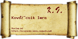 Kovácsik Imre névjegykártya